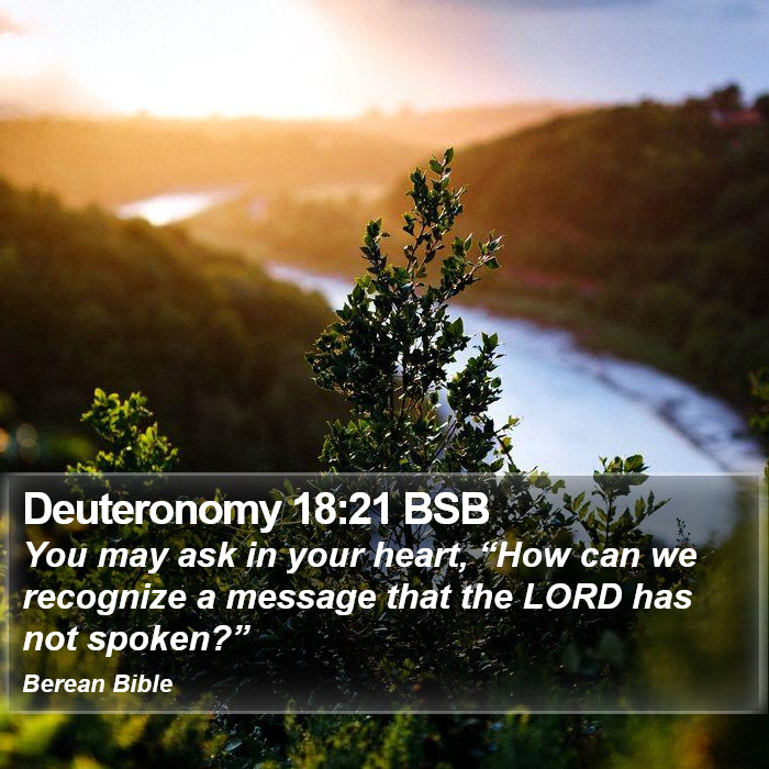 Deuteronomy 18:21 BSB Bible Study