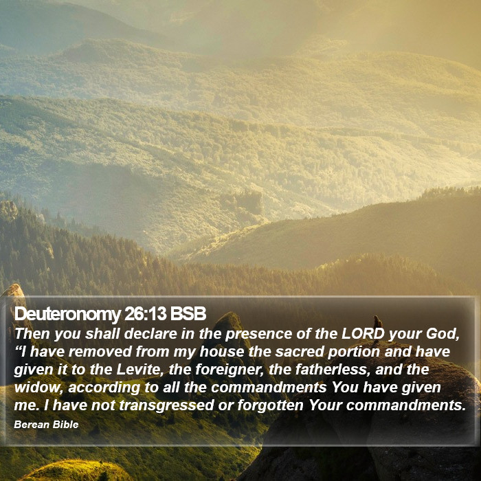 Deuteronomy 26:13 BSB Bible Study