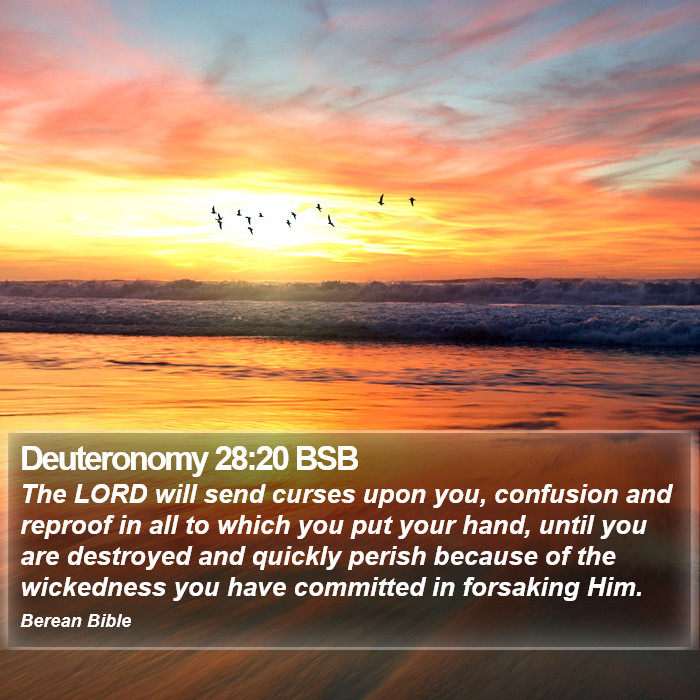 Deuteronomy 28:20 BSB Bible Study