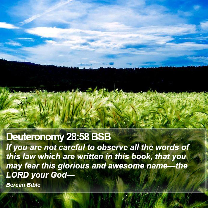 Deuteronomy 28:58 BSB Bible Study