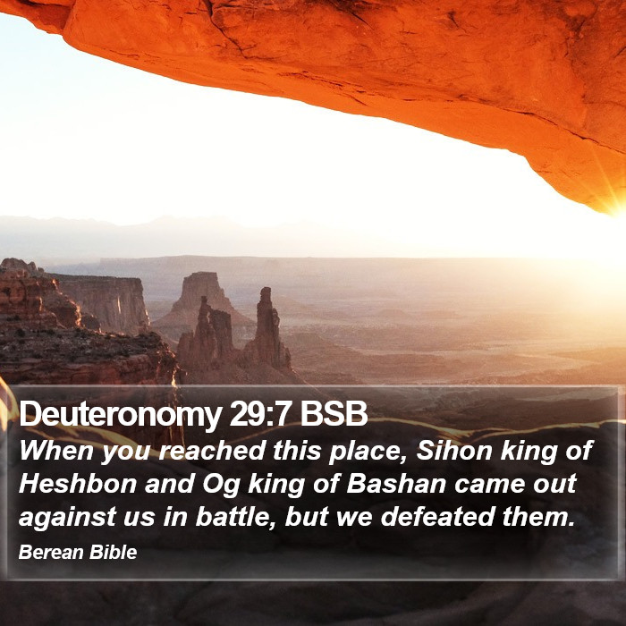 Deuteronomy 29:7 BSB Bible Study