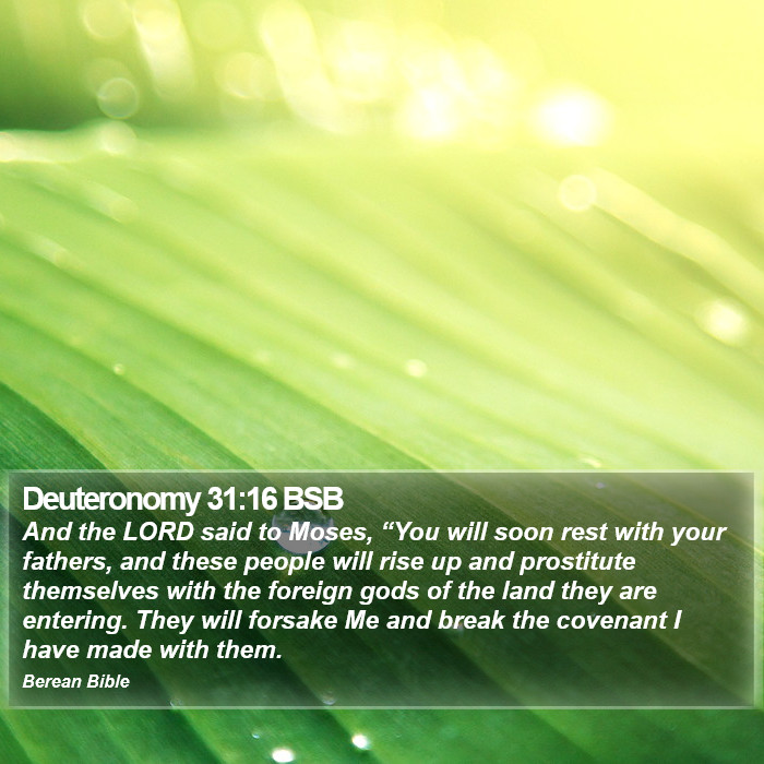 Deuteronomy 31:16 BSB Bible Study