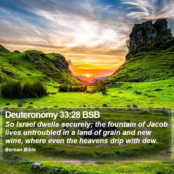 Deuteronomy 33:28 BSB Bible Study