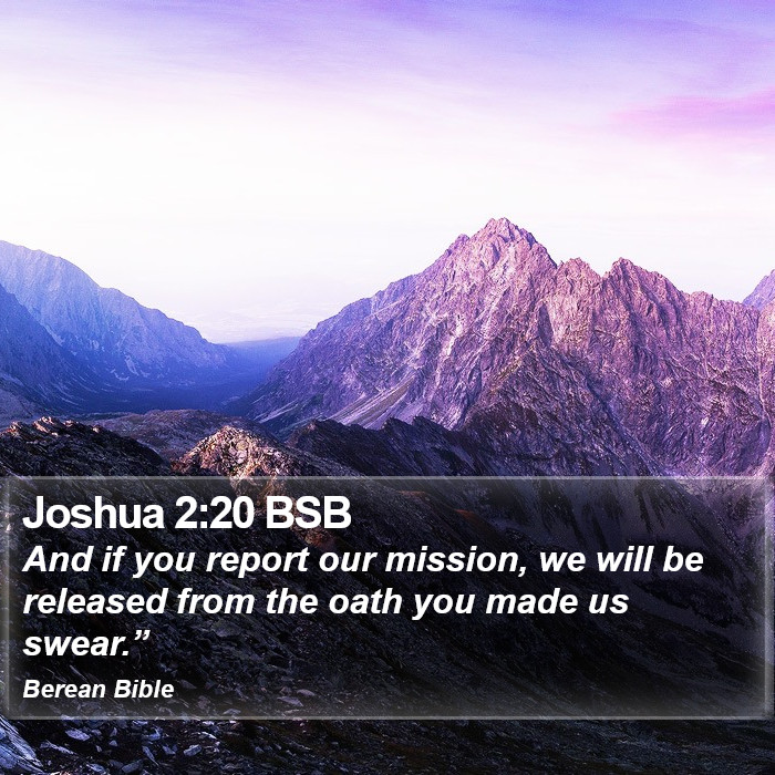 Joshua 2:20 BSB Bible Study