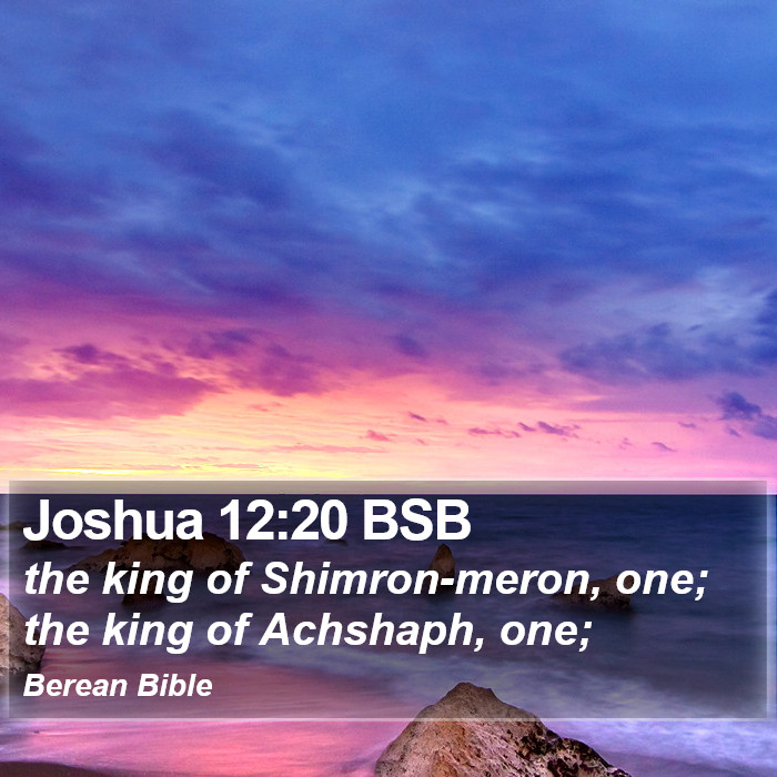 Joshua 12:20 BSB Bible Study