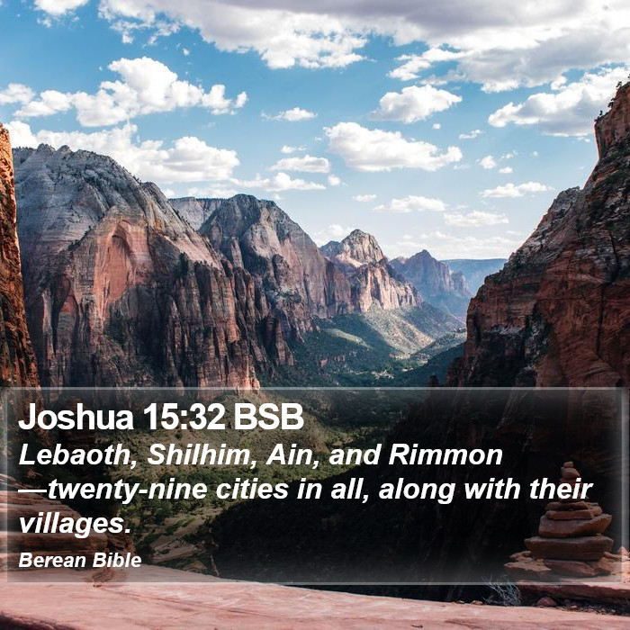 Joshua 15:32 BSB Bible Study