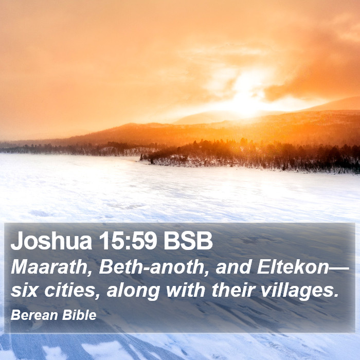 Joshua 15:59 BSB Bible Study