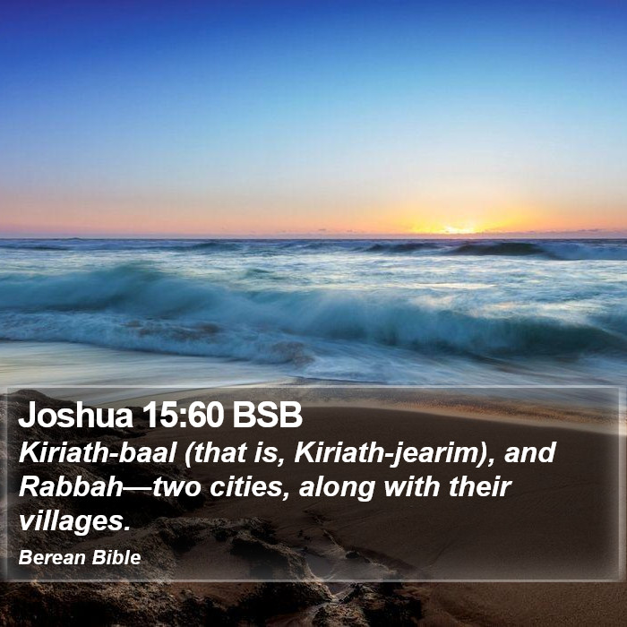 Joshua 15:60 BSB Bible Study