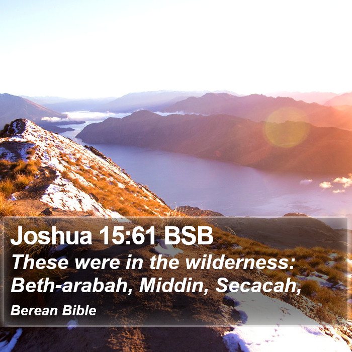 Joshua 15:61 BSB Bible Study