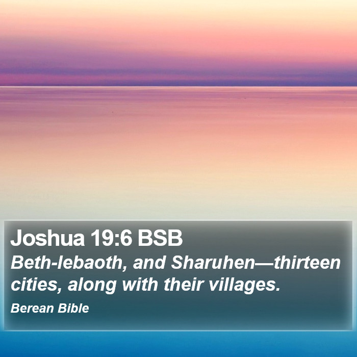 Joshua 19:6 BSB Bible Study