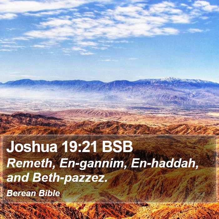 Joshua 19:21 BSB Bible Study