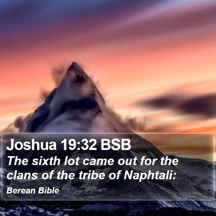 Joshua 19:32 BSB Bible Study