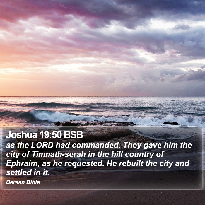 Joshua 19:50 BSB Bible Study