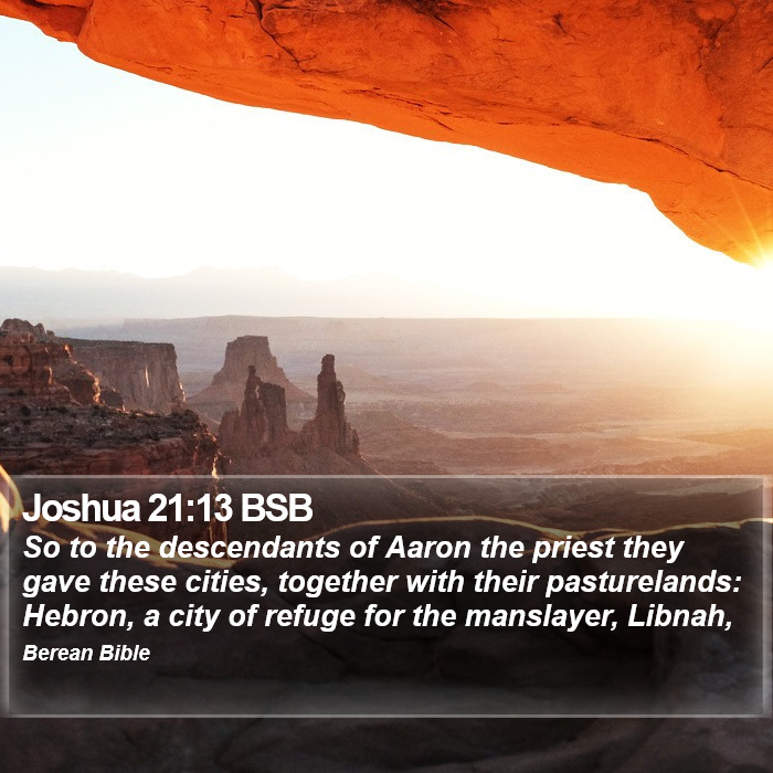 Joshua 21:13 BSB Bible Study