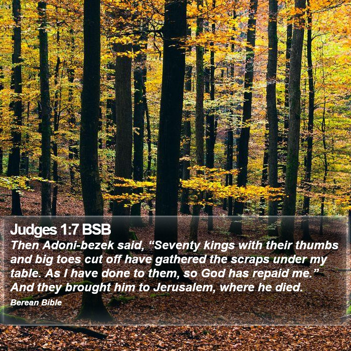 Judges 1:7 BSB Bible Study