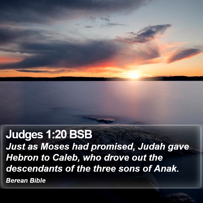 Judges 1:20 BSB Bible Study