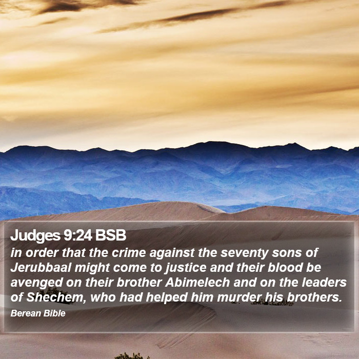 Judges 9:24 BSB Bible Study