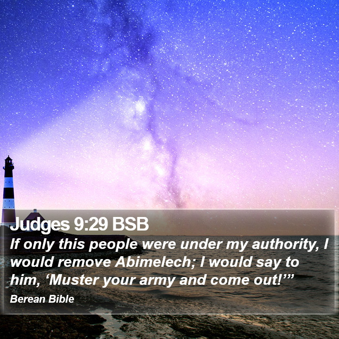 Judges 9:29 BSB Bible Study