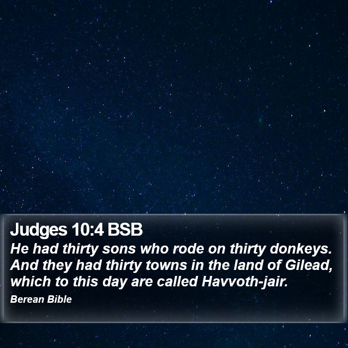 Judges 10:4 BSB Bible Study