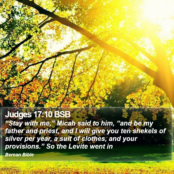 Judges 17:10 BSB Bible Study