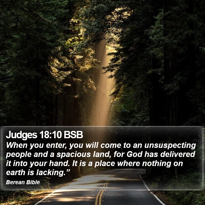 Judges 18:10 BSB Bible Study