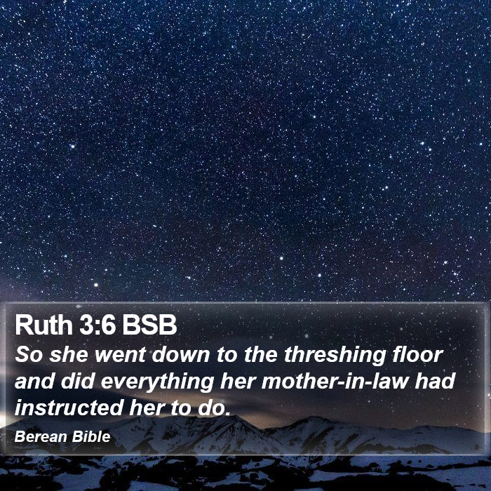 Ruth 3:6 BSB Bible Study