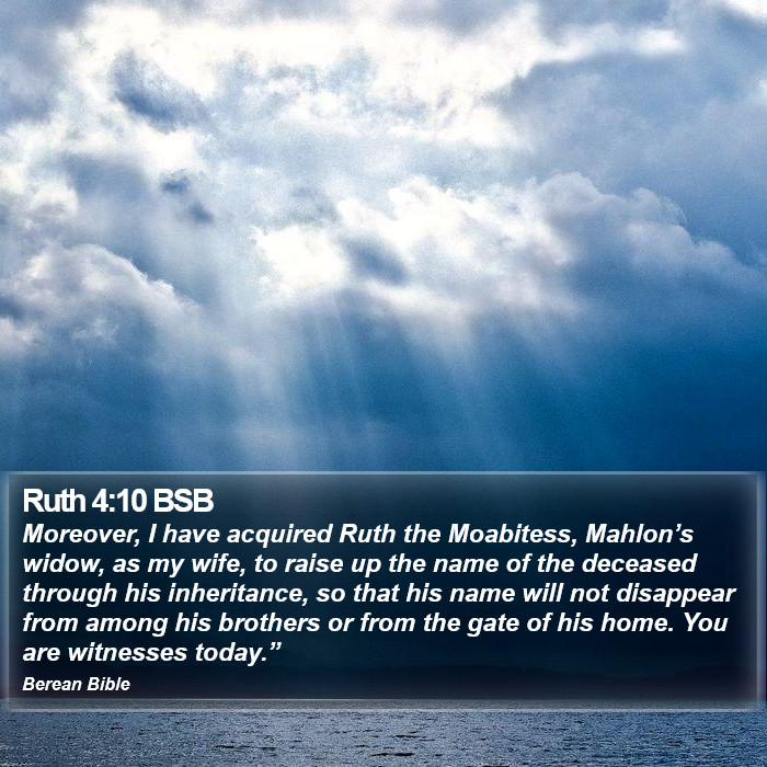 Ruth 4:10 BSB Bible Study