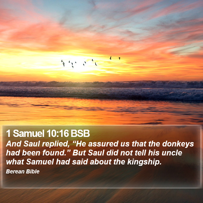 1 Samuel 10:16 BSB Bible Study