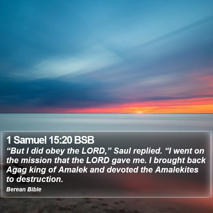 1 Samuel 15:20 BSB Bible Study