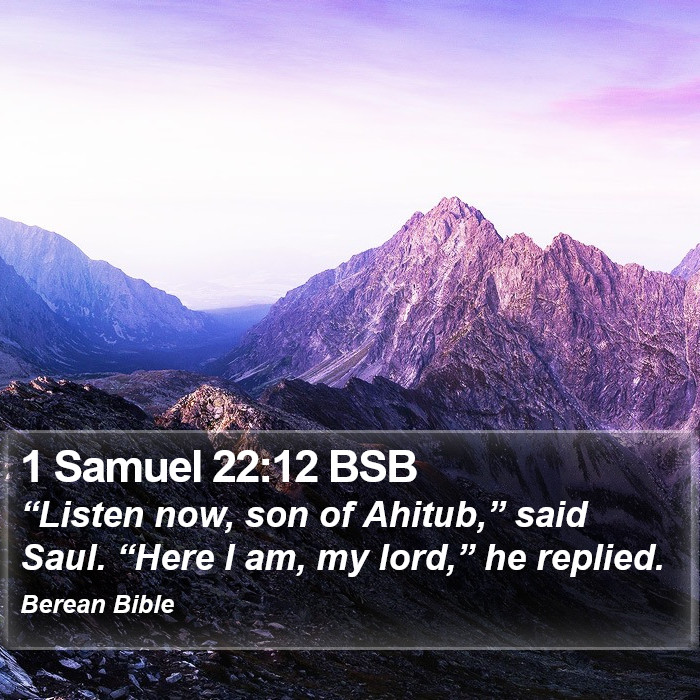 1 Samuel 22:12 BSB Bible Study