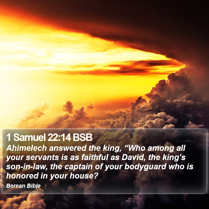 1 Samuel 22:14 BSB Bible Study