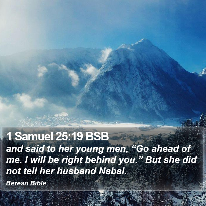 1 Samuel 25:19 BSB Bible Study