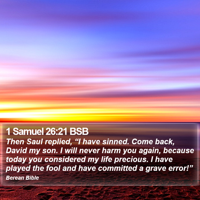 1 Samuel 26:21 BSB Bible Study