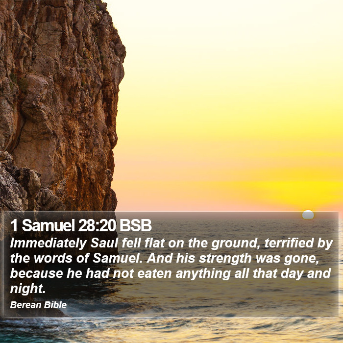 1 Samuel 28:20 BSB Bible Study