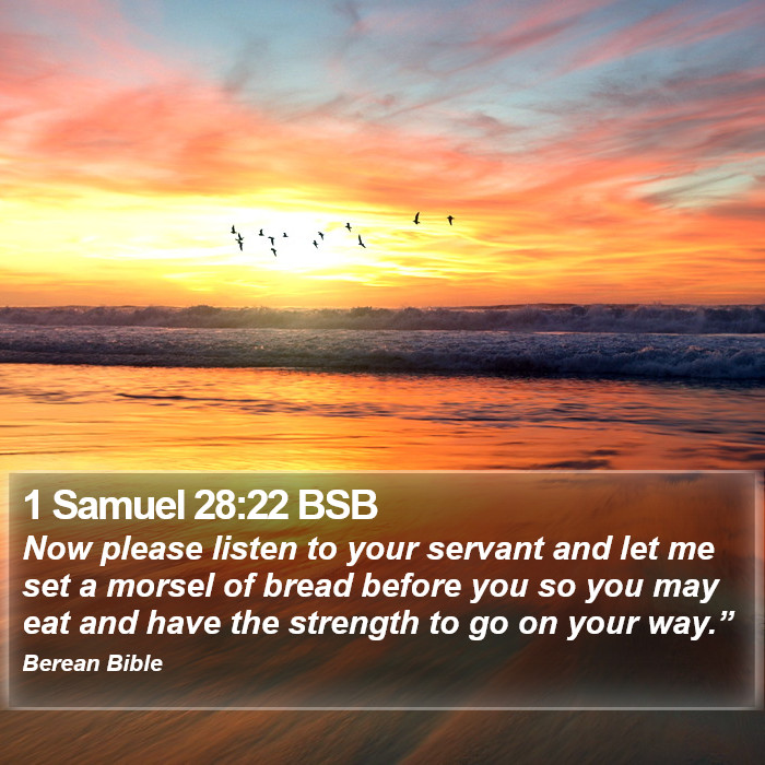 1 Samuel 28:22 BSB Bible Study