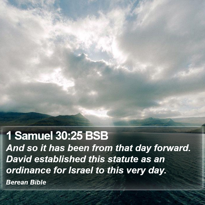 1 Samuel 30:25 BSB Bible Study