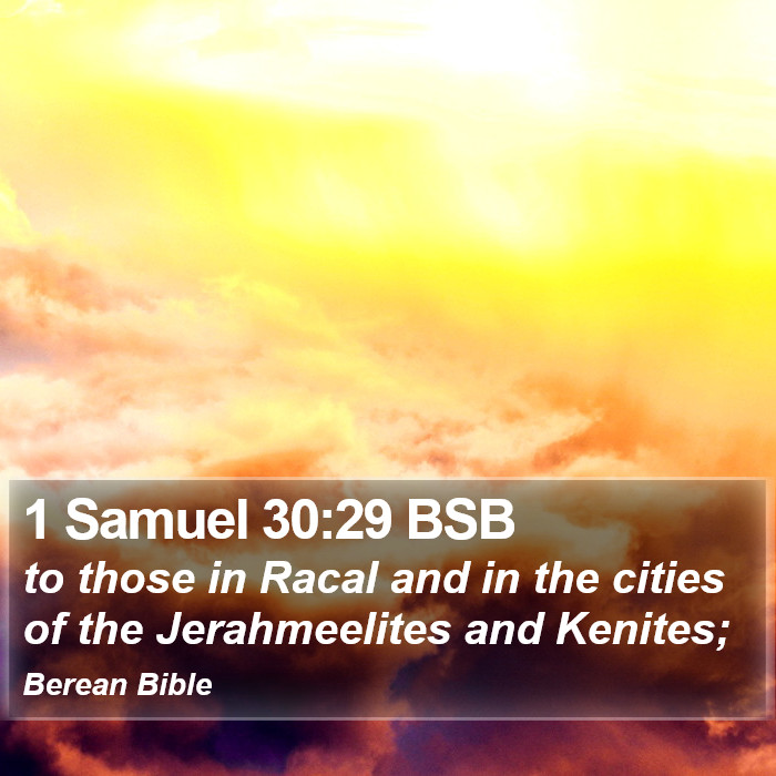 1 Samuel 30:29 BSB Bible Study