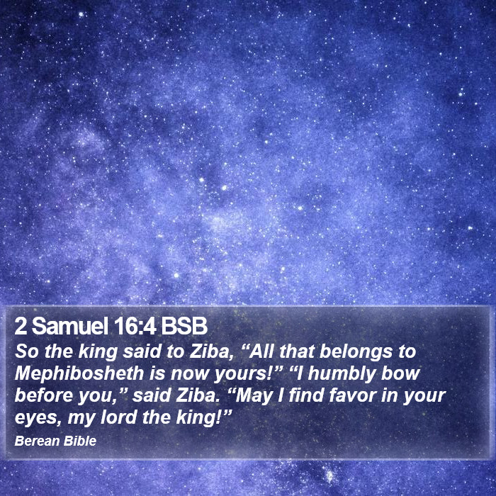 2 Samuel 16:4 BSB Bible Study