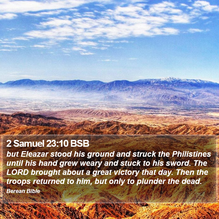 2 Samuel 23:10 BSB Bible Study