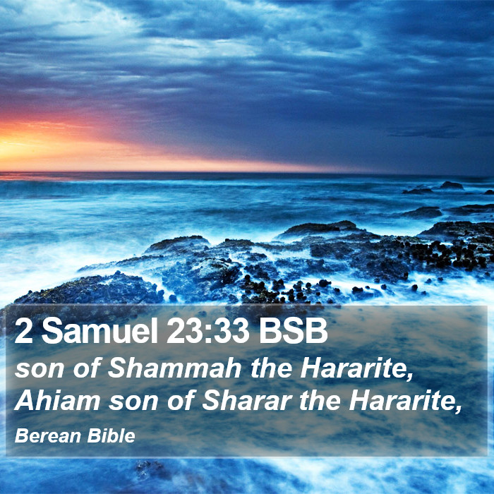 2 Samuel 23:33 BSB Bible Study