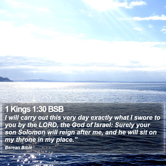 1 Kings 1:30 BSB Bible Study