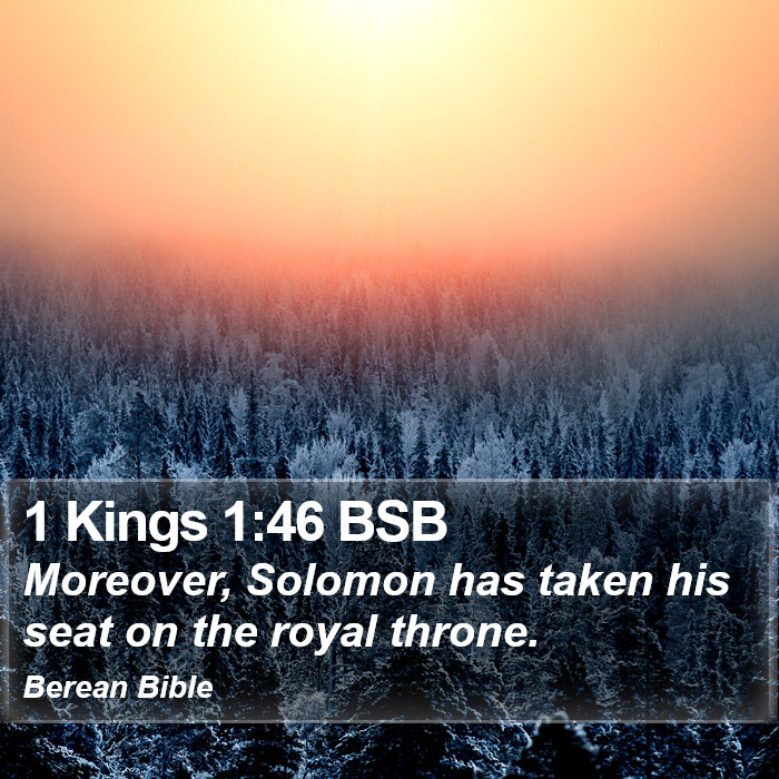 1 Kings 1:46 BSB Bible Study