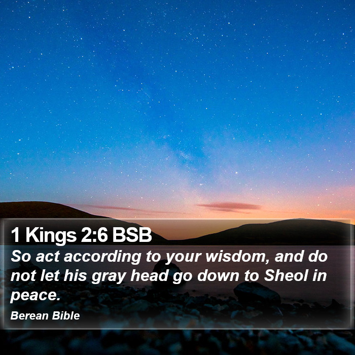 1 Kings 2:6 BSB Bible Study