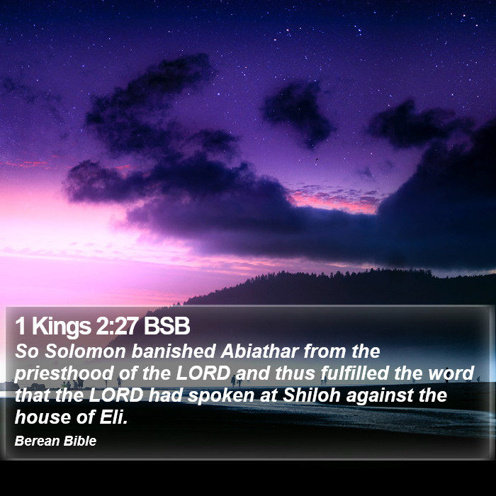 1 Kings 2:27 BSB Bible Study