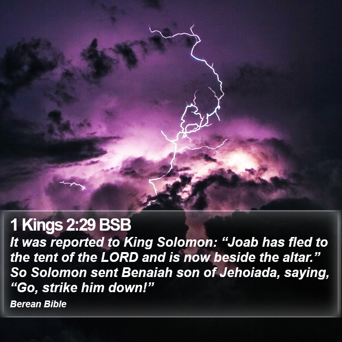 1 Kings 2:29 BSB Bible Study