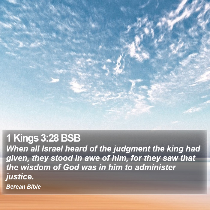 1 Kings 3:28 BSB Bible Study