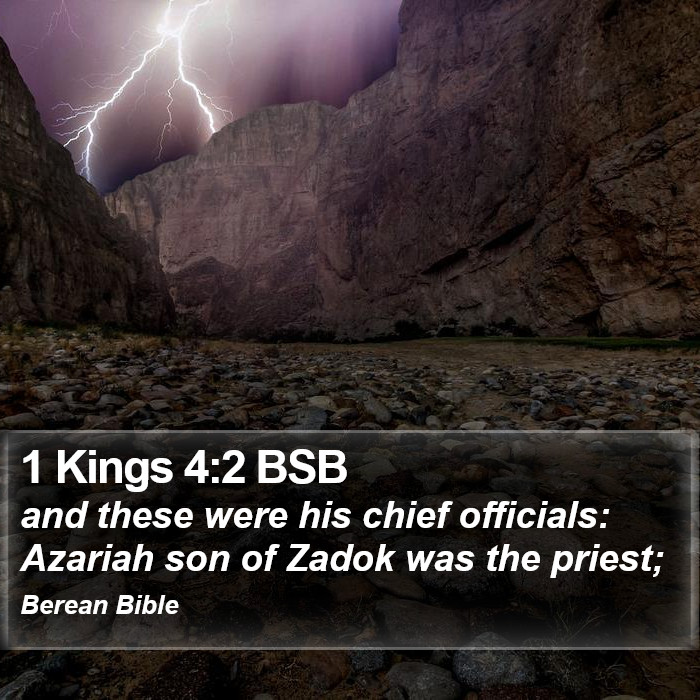 1 Kings 4:2 BSB Bible Study