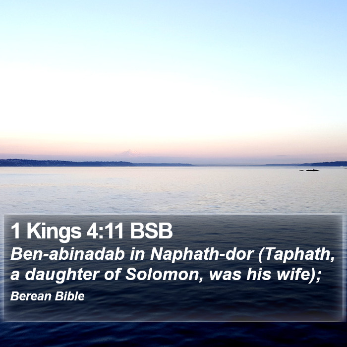 1 Kings 4:11 BSB Bible Study