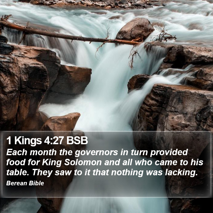 1 Kings 4:27 BSB Bible Study