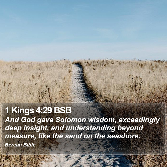 1 Kings 4:29 BSB Bible Study